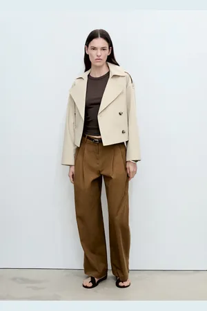 MANGO Trench crop doble botonadura 2E