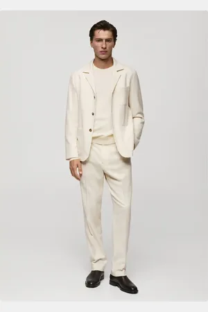 MANGO AN Americana traje franela lana italiana 4