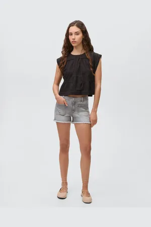MANGO TEEN Shorts vaqueros bajo deshilachado CH