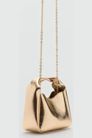 MANGO Bolso mano efecto metalizado Unitalla