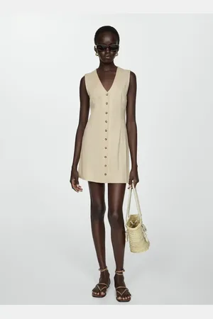 MANGO Vestido corto botones CH