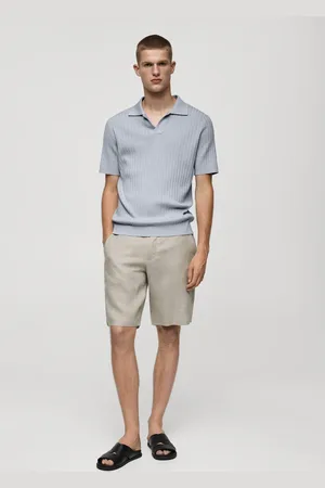 MANGO AN Polo punto fino canalé