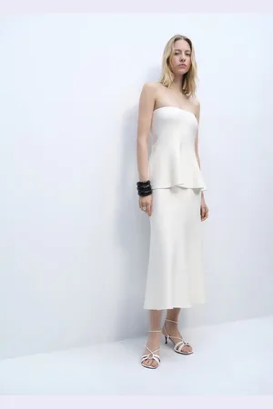 MANGO Falda punto fino peplum