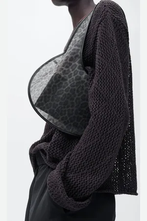 MANGO Bolso mano semitransparente leopardo Unitalla