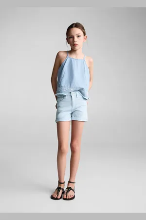 MANGO KIDS Short denim bajo vuelto