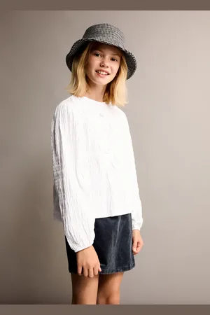 MANGO KIDS Blusa fruncida lazos 4 años