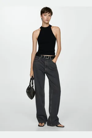 MANGO Top punto cuello halter CH
