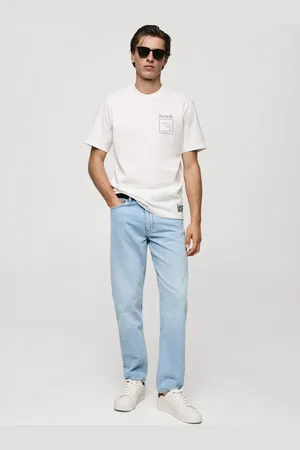 MANGO AN Camiseta regular fit algodón estampada CH