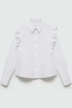 MANGO KIDS Camisa algodón volantes
