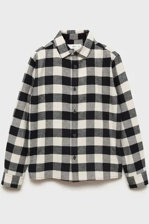MANGO KIDS Camisa algodón cuadros