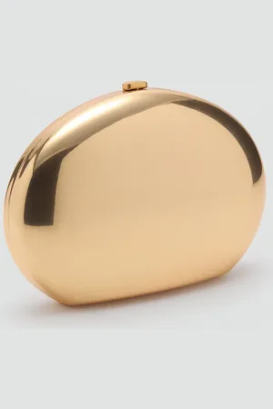 MANGO Bolso mano clutch metálico Unitalla