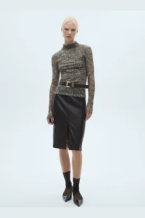 MANGO Camiseta cuello perkins animal print