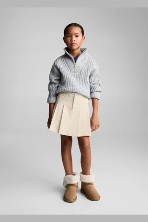 MANGO KIDS Falda tablas pana