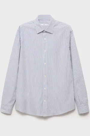 MANGO AN Camisa % algodón rayas slim fit E