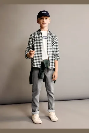 MANGO KIDS Camisa algodón cuadros