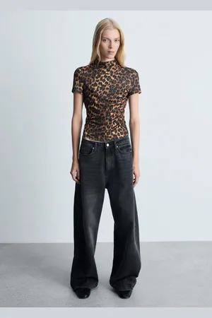 MANGO Camiseta leopardo detalle fruncido CH