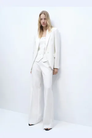 MANGO Pantalón recto traje tiro alto