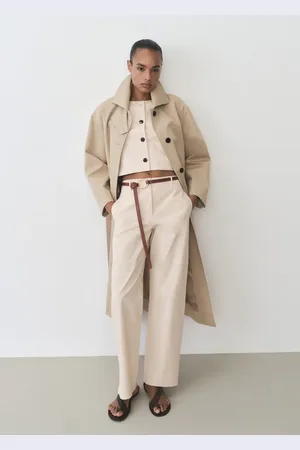 MANGO Pantalón algodón recto tiro medio