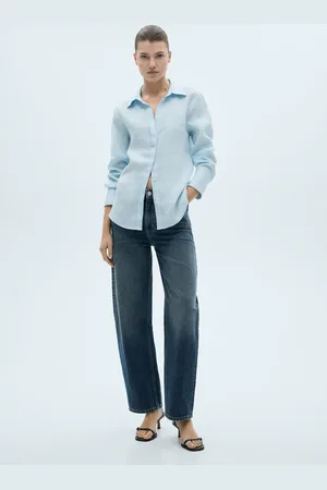 MANGO Camisa recta lino 2E