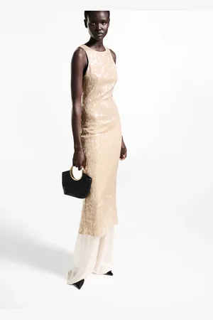 MANGO Vestido lentejuelas escote espalda