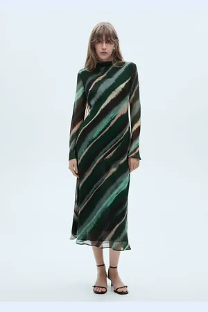 MANGO Vestido estampado cuello alto