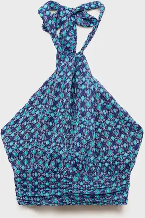 MANGO TEEN Top estampado cuello halter