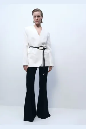 MANGO Pantalón traje maxi wideleg