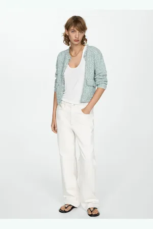MANGO Chaqueta tweed terminaciones deshilachadas