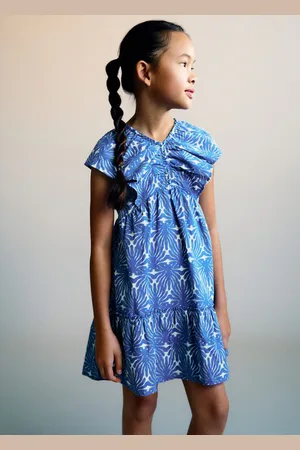 MANGO KIDS Vestido estampado manga volante