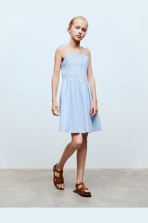 MANGO KIDS Vestido fruncido rayas 8