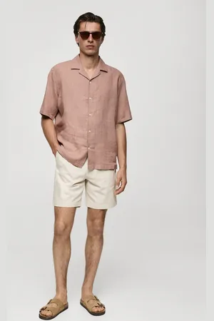 MANGO AN Camisa regular fit % lino CH
