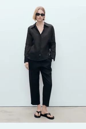 MANGO Pantalón recto lino