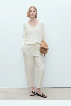 MANGO Pantalón recto lino E