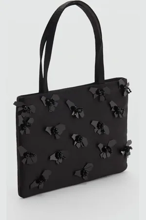 MANGO Bolso mano aplique flores Unitalla