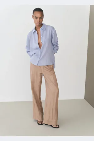 MANGO Pantalón recto lyocell textura E