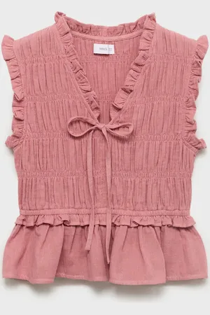 MANGO TEEN Blusa fruncida volante