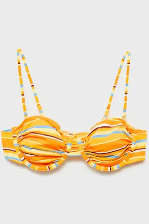 MANGO Top bikini aros estampado rayas