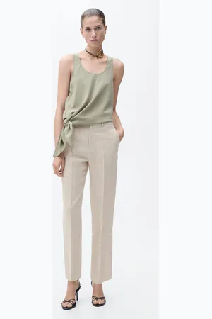 MANGO Pantalón traje lino