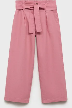 MANGO KIDS Pantalón lino cinturón 8 años