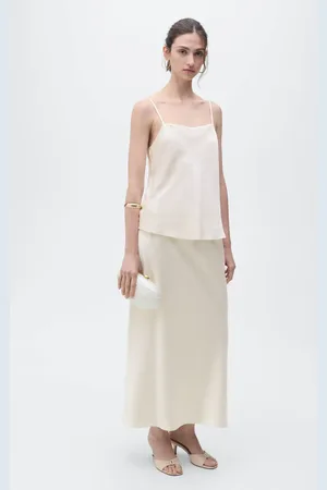 MANGO Top satinado escote drapeado