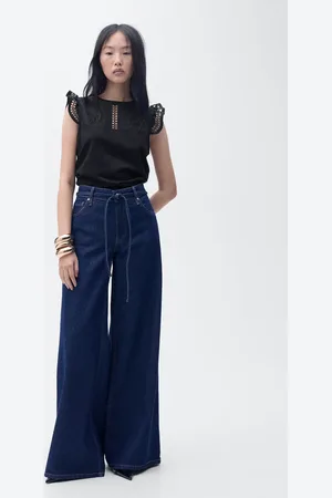 MANGO Top algodón escote calado