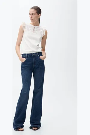 MANGO Top algodón escote calado