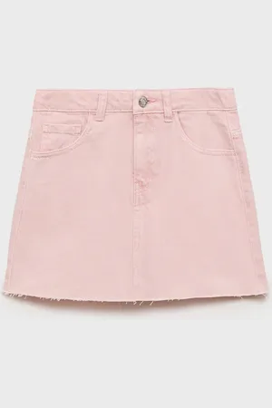 MANGO KIDS Falda vaquera bajo deshilachado