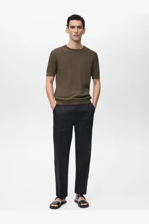 MANGO AN Camiseta rayas textura