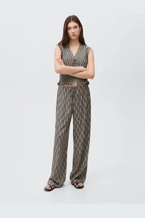 MANGO TEEN Pantalón recto estampado