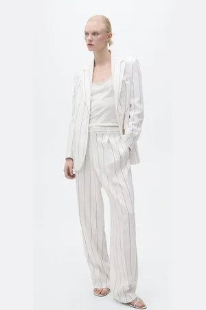 MANGO Pantalón traje rayas