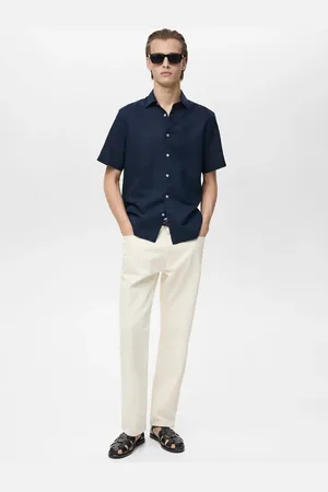 MANGO AN Camisa lino manga corta