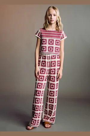 MANGO KIDS Pantalón recto crochet 6 años