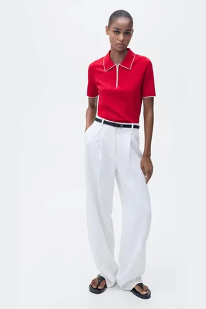 MANGO Jersey cuello polo ribetes contraste