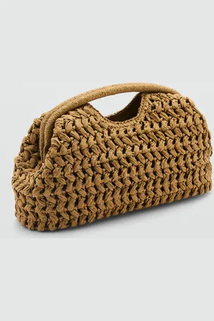 MANGO Bolso clutch fibra natural Unitalla